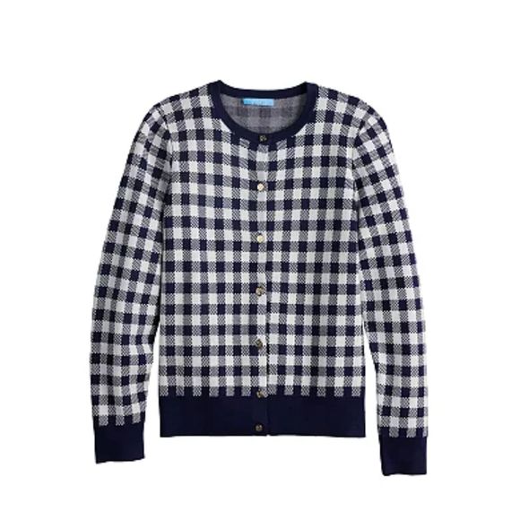 DRAPER JAMES Sweaters - DRAPER JAMES Women's Cardigan Gingham